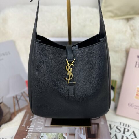 YSL PARIS Le5a7 黑色 牛皮 小號 hobo 金標 手袋