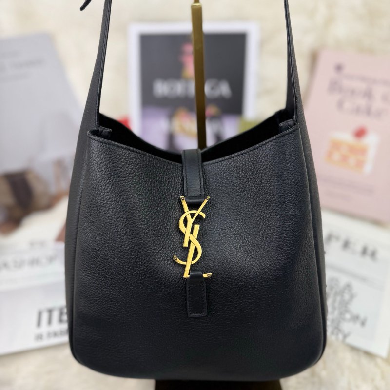 YSL PARIS Le5a7 黑色 牛皮 小號 hobo 金標 手袋-1