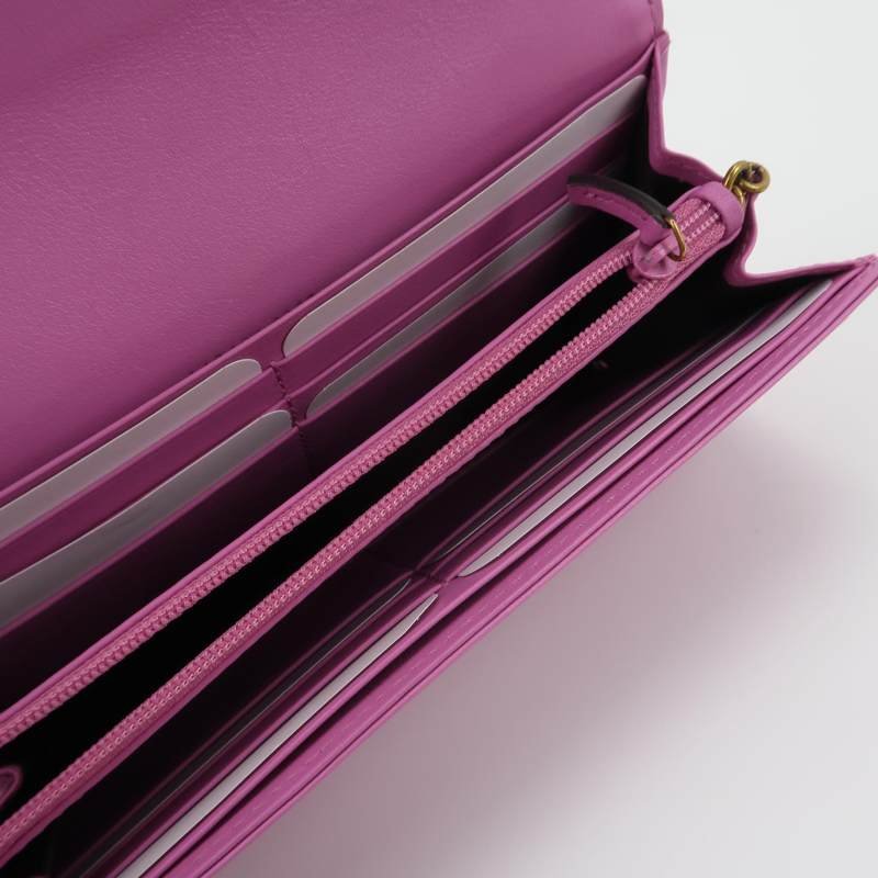 Gucci GG Marmont牛皮純色V紋絎縫雙G標誌手拿包 9.8新-5