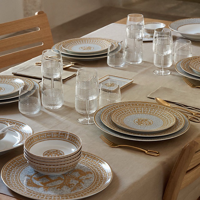 🎄聖誕禮物🎄 全新Hermes 金色馬賽克 正方形盤-0