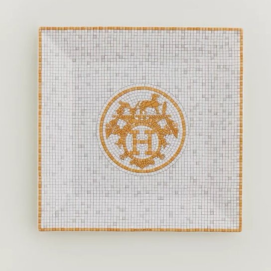 🎄聖誕禮物🎄 全新Hermes 金色馬賽克 正方形盤-1