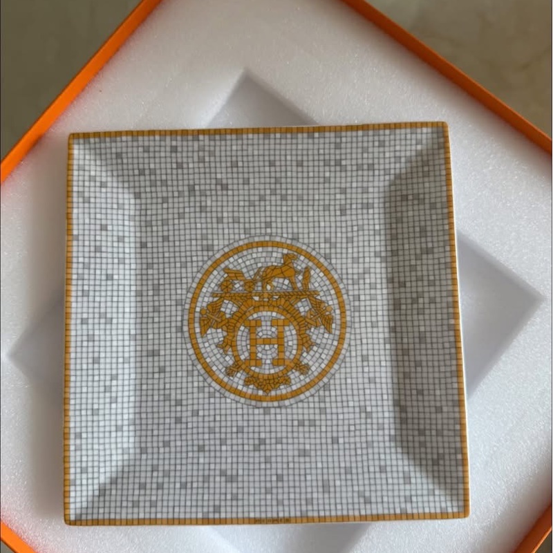 🎄聖誕禮物🎄 全新Hermes 金色馬賽克 正方形盤-3