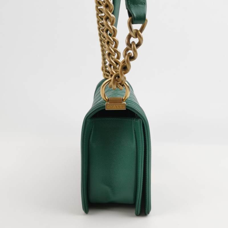 Chanel Leboy季節限定款中號牛皮菱格絎縫方形雙C鎖扣單肩包-3