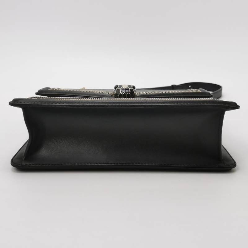 Bvlgari Serpenti Diamond小號牛皮蛇頭扣環單肩包斜挎包-5