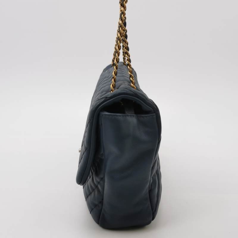 Chanel Flap Bag牛皮V紋絎縫雙C扣皮穿鏈單肩包-2