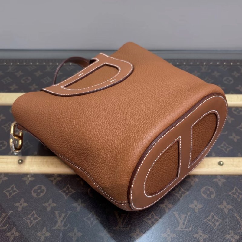 HERMES 金棕金in the loop18豬鼻子菜籃子手提包18*19.5*12 99新配件塵袋購證-5