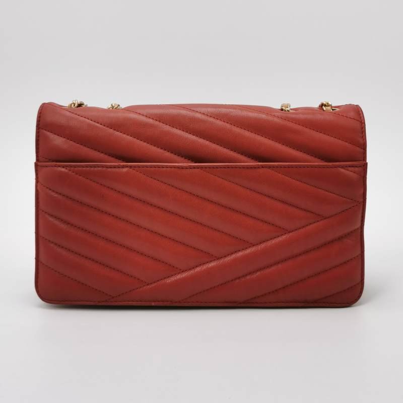 Chanel 2.55 Flag Bag季節限定款中號牛皮純色絎縫矩形旋扣單肩包-4