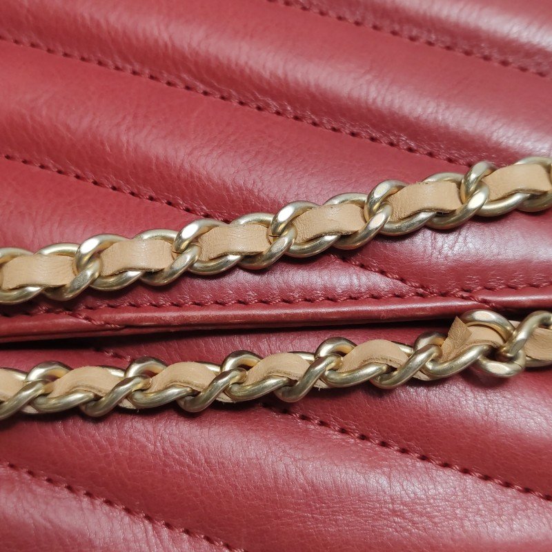 Chanel 2.55 Flag Bag季節限定款中號牛皮純色絎縫矩形旋扣單肩包-9