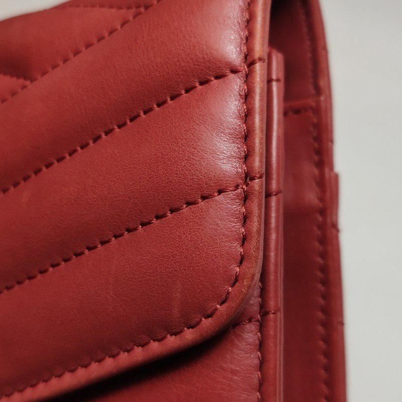 Chanel 2.55 Flag Bag季節限定款中號牛皮純色絎縫矩形旋扣單肩包-12