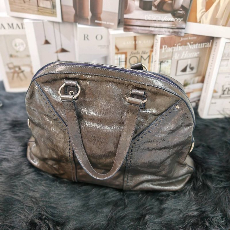 YSL Muse 黑色 漆皮 中號-1