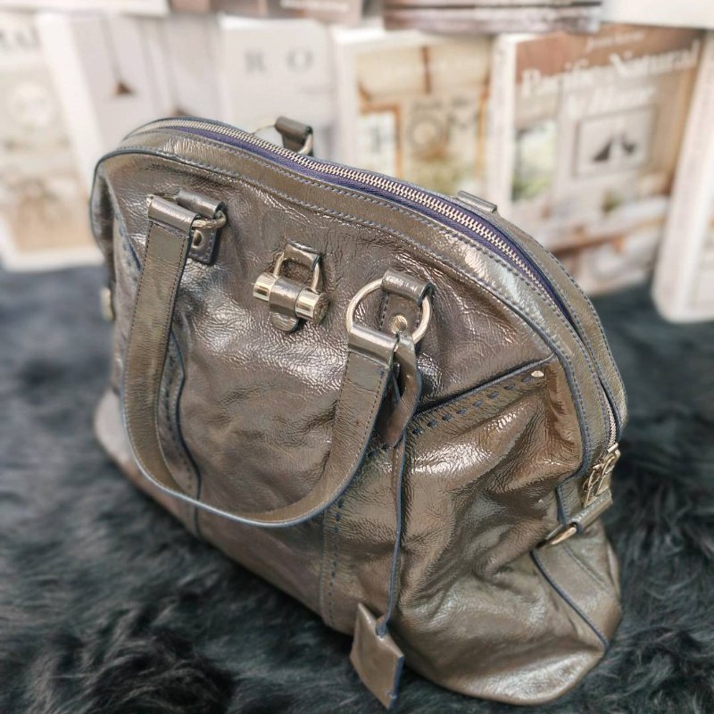 YSL Muse 黑色 漆皮 中號-2