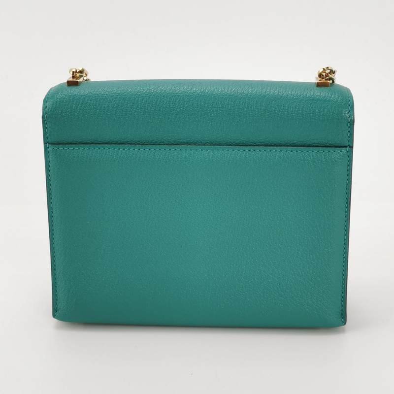 Hermes Verrou迷你插銷式鎖扣單肩包ChevreMysore山羊皮金扣U1新維羅納綠C刻-4