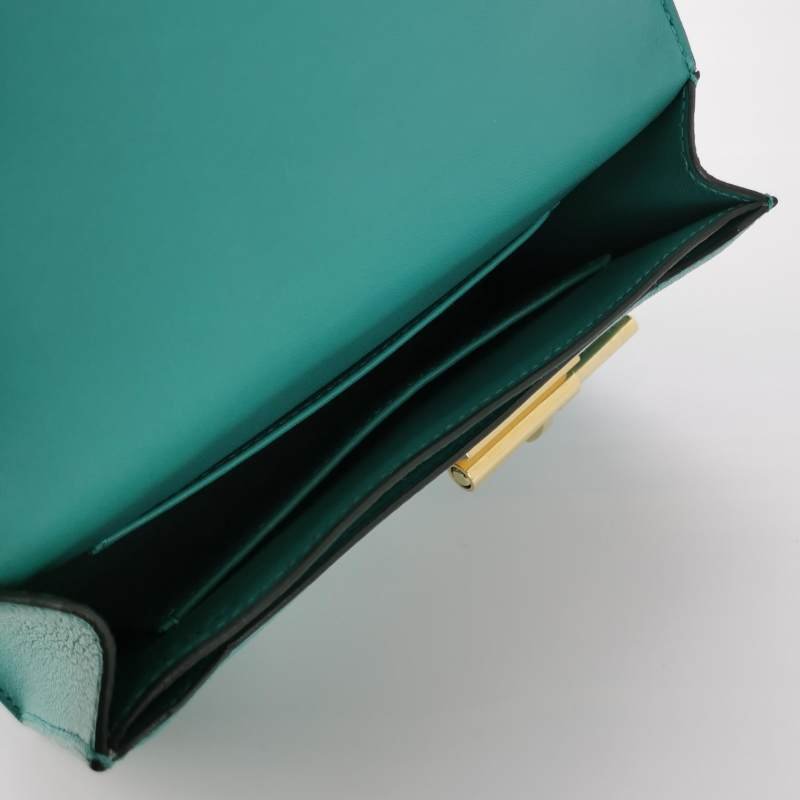 Hermes Verrou迷你插銷式鎖扣單肩包ChevreMysore山羊皮金扣U1新維羅納綠C刻-6