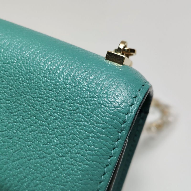 Hermes Verrou迷你插銷式鎖扣單肩包ChevreMysore山羊皮金扣U1新維羅納綠C刻-12