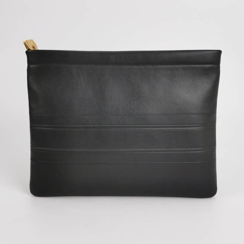 Dior牛皮純色字母logo拉鏈手拿包 9.8新-3