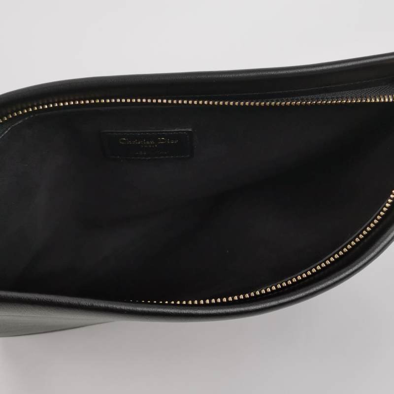 Dior牛皮純色字母logo拉鏈手拿包 9.8新-5