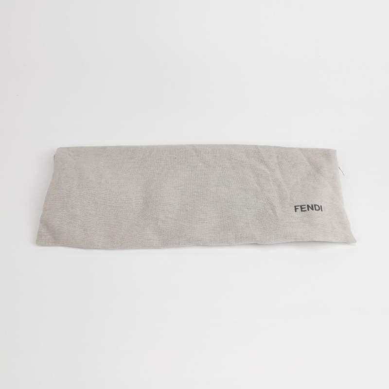 Fendi牛皮拼色金屬字母logo翻蓋手拿包-7