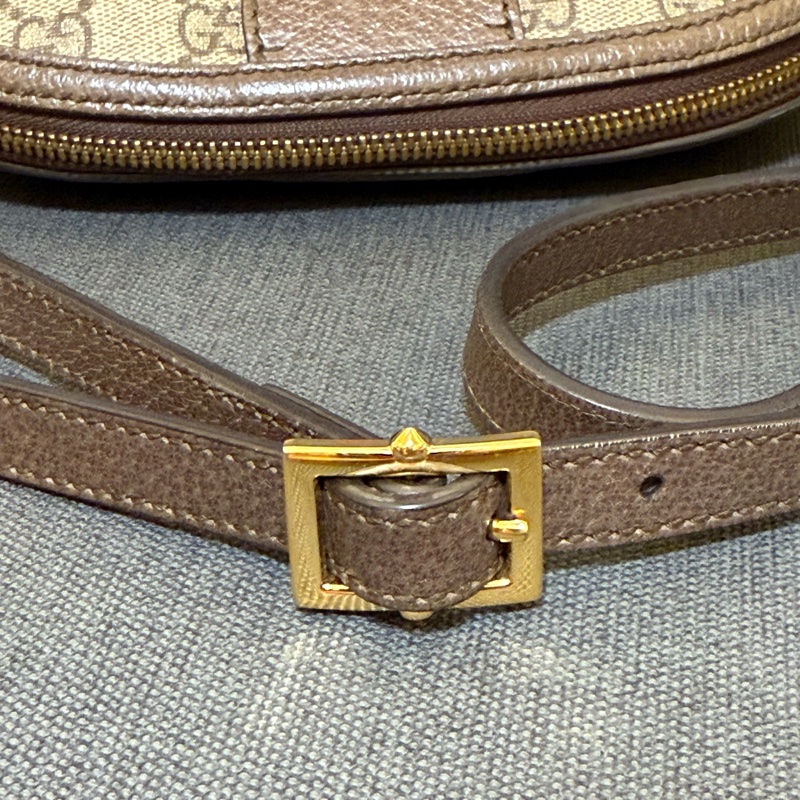 GUCCI 經典雙G老花貝殼包 斜背包-17