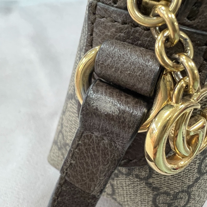 GUCCI 經典雙G老花貝殼包 斜背包-19