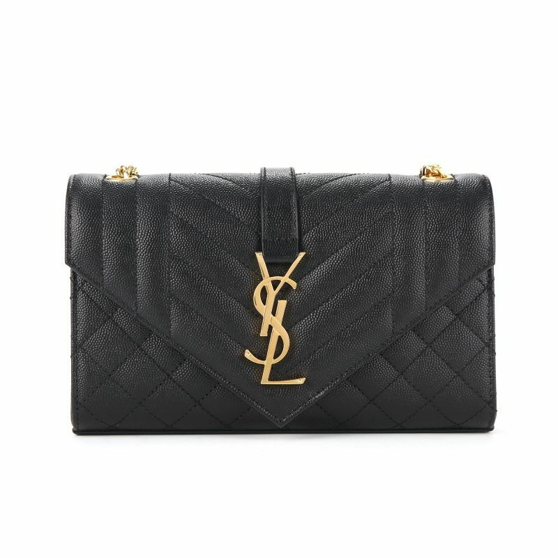 SAINT LAURENT Cassandra Monogram 馬特拉塞凸紋信封小號鏈條單肩包-3