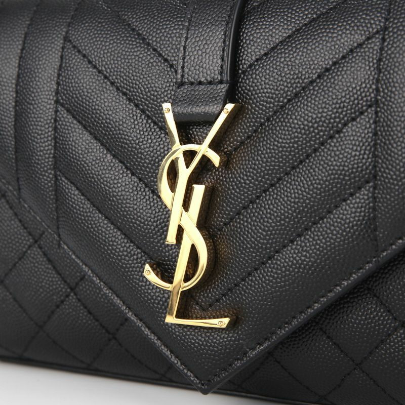 SAINT LAURENT Cassandra Monogram 馬特拉塞凸紋信封小號鏈條單肩包-6