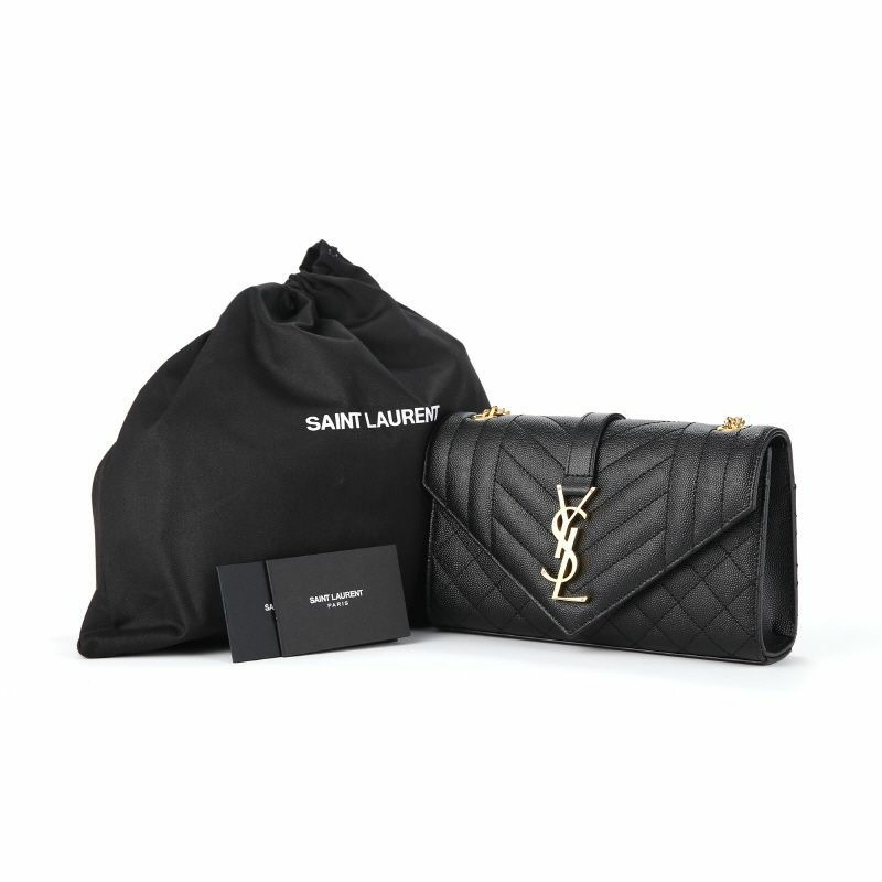 SAINT LAURENT Cassandra Monogram 馬特拉塞凸紋信封小號鏈條單肩包-8