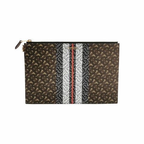 Burberry TB 牛皮 TB 印花 字母 Logo TB 標識 手拿包 9.8新
