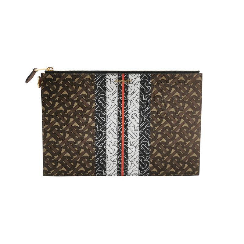 Burberry TB 牛皮 TB 印花 字母 Logo TB 標識 手拿包 9.8新-0