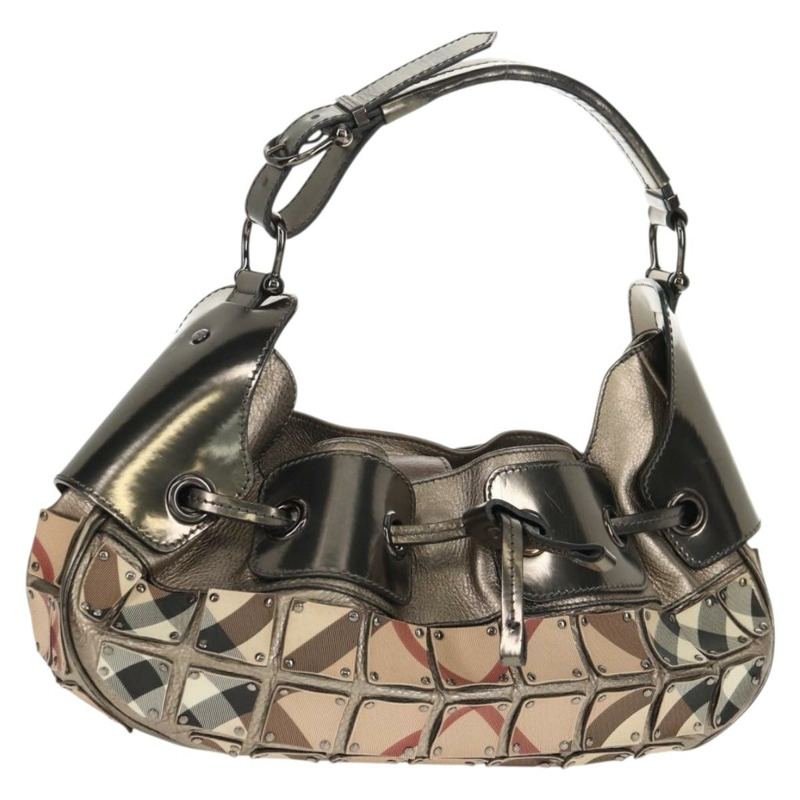 【日本直送】BURBERRY Nova 格紋肩背包 PVC 米色 正品 148649V-0