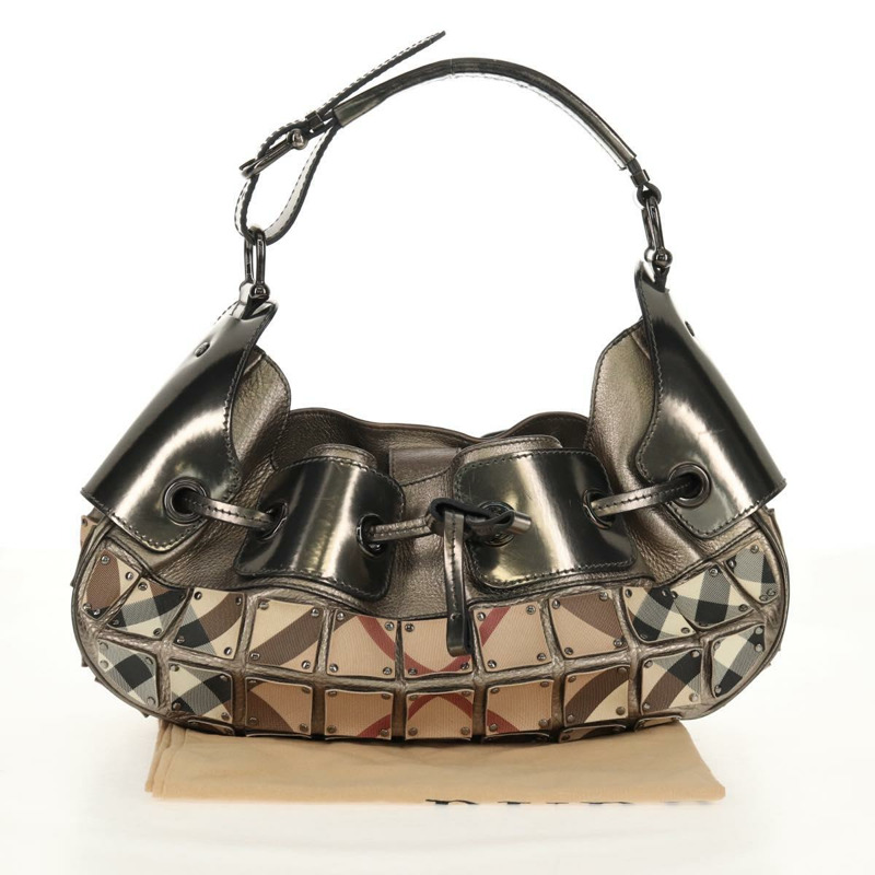 【日本直送】BURBERRY Nova 格紋肩背包 PVC 米色 正品 148649V-11