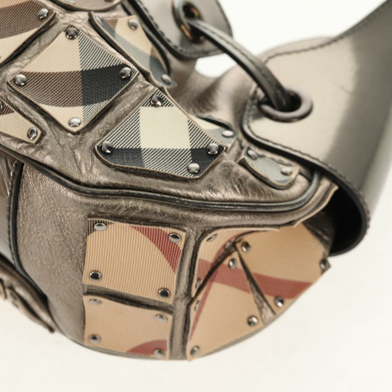 【日本直送】BURBERRY Nova 格紋肩背包 PVC 米色 正品 148649V-16