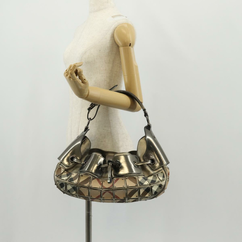 【日本直送】BURBERRY Nova 格紋肩背包 PVC 米色 正品 148649V-24