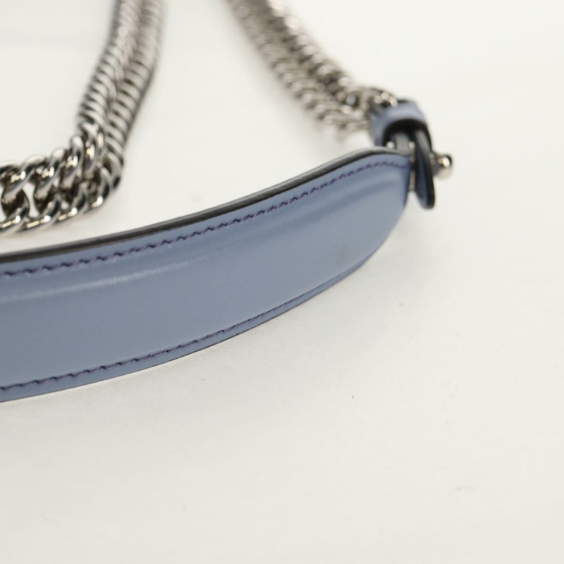 【日本直送】FENDI Cany 小號單肩包 皮革 淺藍色 銀色 8M0381 正品 153743V-14