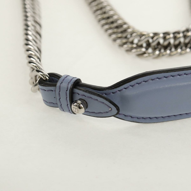 【日本直送】FENDI Cany 小號單肩包 皮革 淺藍色 銀色 8M0381 正品 153743V-15