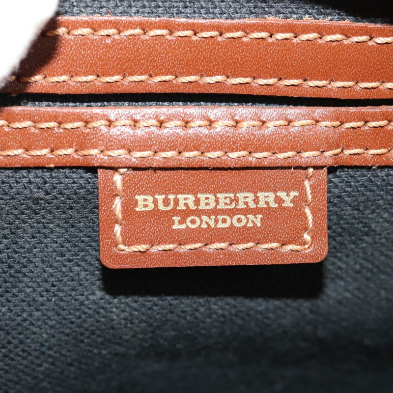 【日本直送】BURBERRY Nova 格紋波士頓包 PVC 皮革 米色 金色 正品 156880V-18