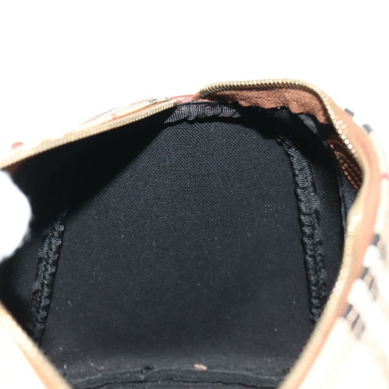 【日本直送】BURBERRY Nova 格紋波士頓包 PVC 皮革 米色 金色 正品 156880V-19