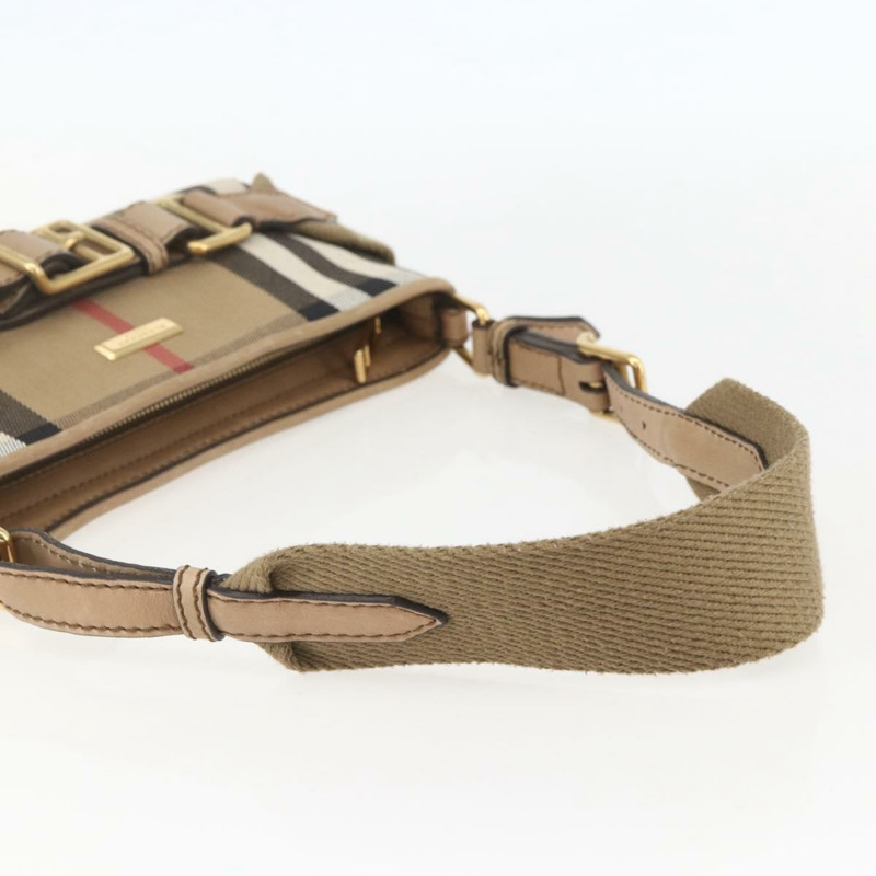 【日本直送】BURBERRY Nova 格紋帆布單肩包 米色 金色 正品 156881V-6