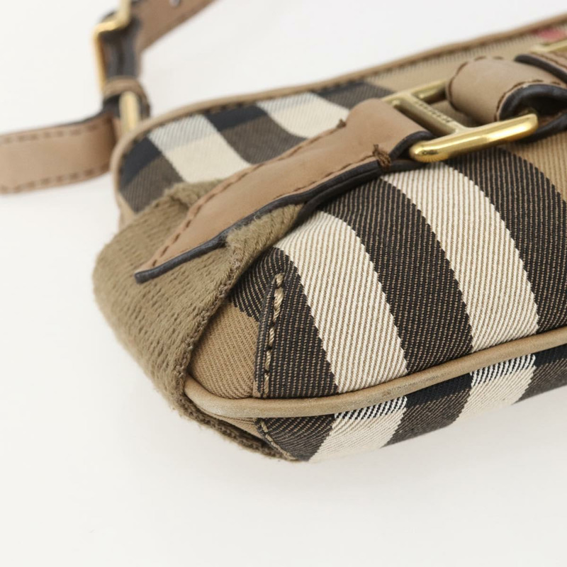 【日本直送】BURBERRY Nova 格紋帆布單肩包 米色 金色 正品 156881V-13