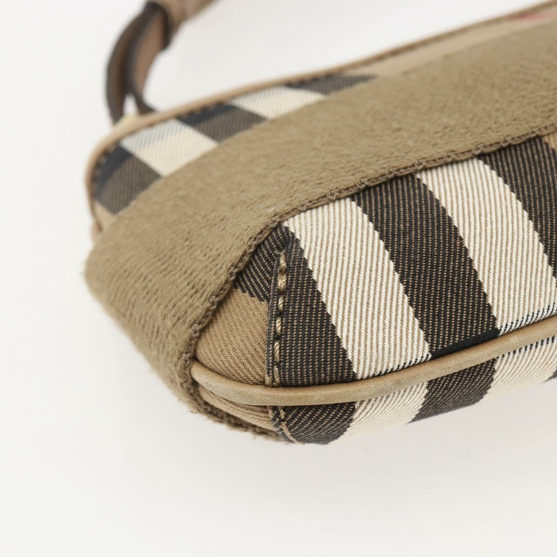 【日本直送】BURBERRY Nova 格紋帆布單肩包 米色 金色 正品 156881V-15