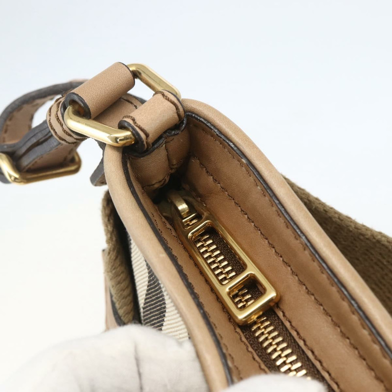 【日本直送】BURBERRY Nova 格紋帆布單肩包 米色 金色 正品 156881V-16