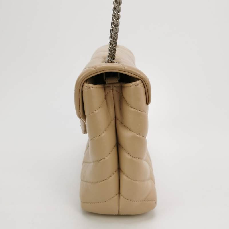 Saint Laurent LouLou小號牛皮純色YSL標誌絎縫單肩包-2