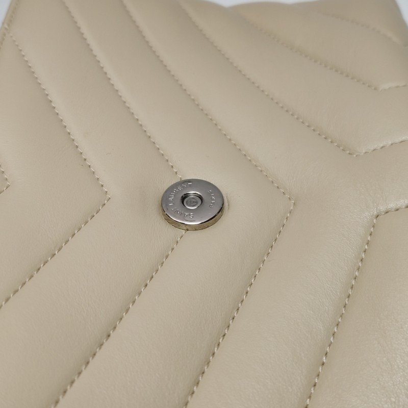 Saint Laurent LouLou小號牛皮純色YSL標誌絎縫單肩包-14