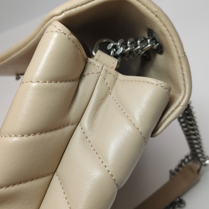 Saint Laurent LouLou小號牛皮純色YSL標誌絎縫單肩包-18