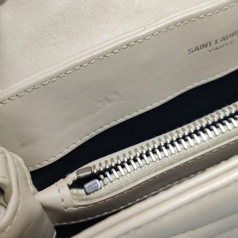 Saint Laurent LouLou小號牛皮純色YSL標誌絎縫單肩包-20