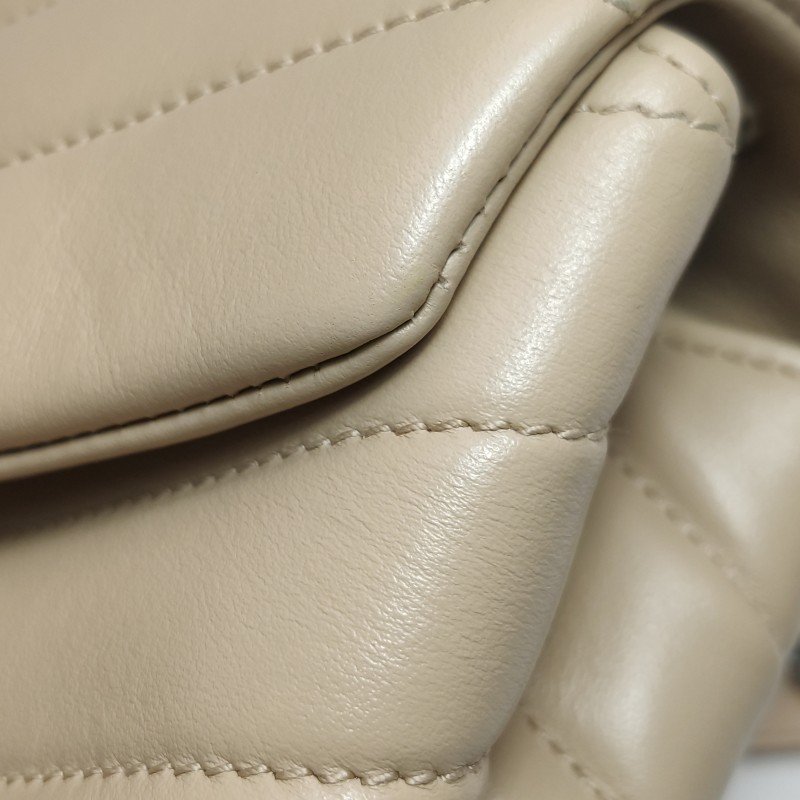 Saint Laurent LouLou小號牛皮純色YSL標誌絎縫單肩包-21