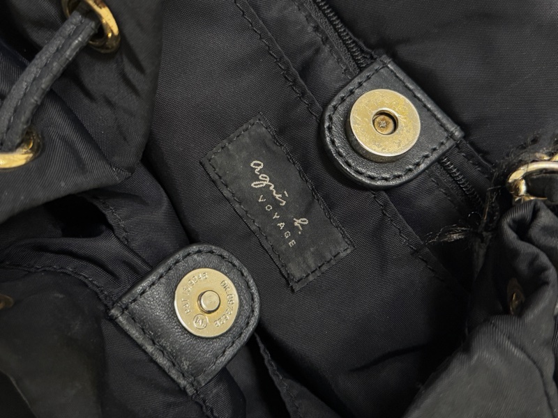 agnes b 鏈條尼龍水餃包肩背包側背包-8