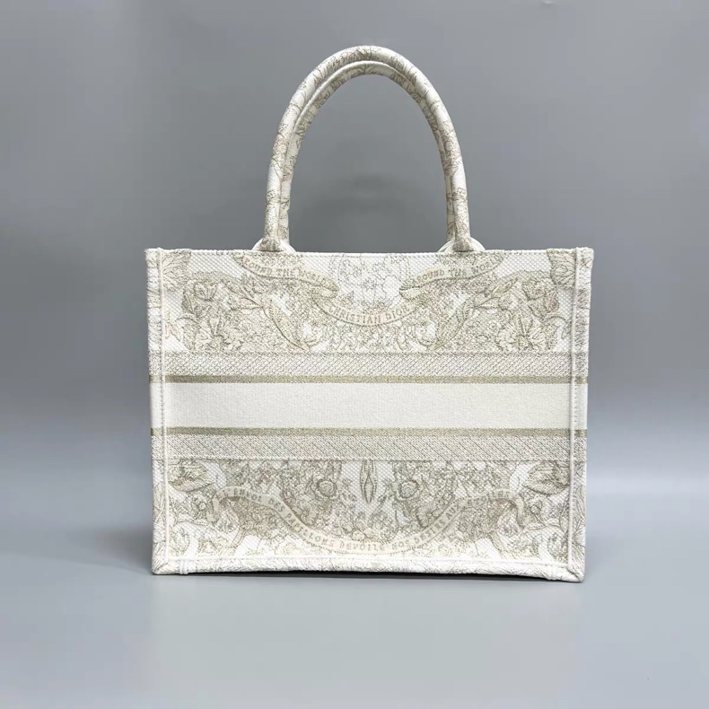 🌷聖誕限定款！Dior迪奧 聖誕限定刺繡金線 托特包 中號-2