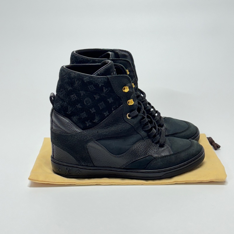 【甜甜價😻】 LV 黑老花 高筒平底運動鞋 專櫃32000！-5