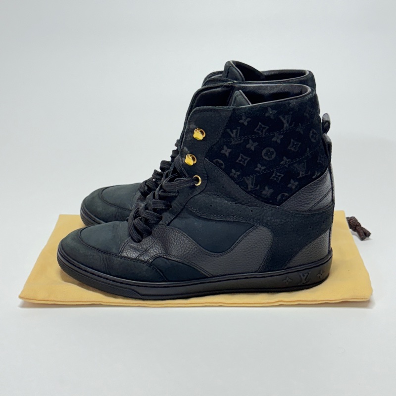 【甜甜價😻】 LV 黑老花 高筒平底運動鞋 專櫃32000！-6