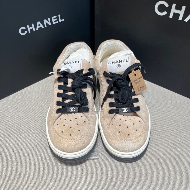 Chanel香奈兒米色麂皮熊貓鞋37.5碼 98新-1